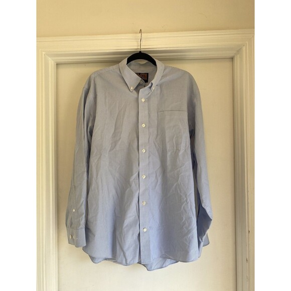 Duluth Trading Button Down Shirt Men Size L White & Blue Checkered Plaid Gingham - Picture 1 of 7